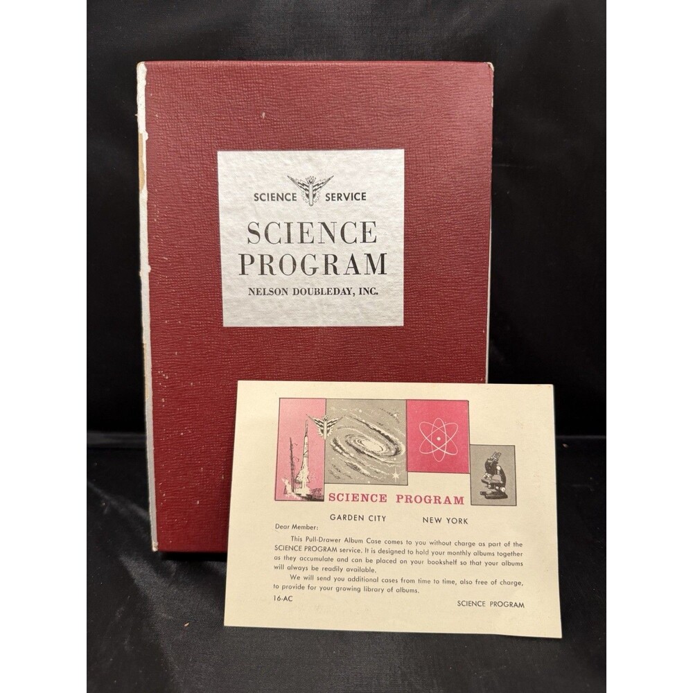 Vintage 1960s Science Service Program Pull-Drawer Album Case Of 6 Books